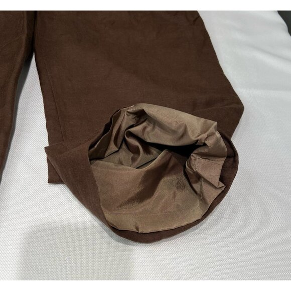 Annie Alexander Vintage Womens Linen Blend Wide Leg Crop Pants Sz 10 Brown Lined - Picture 10 of 15